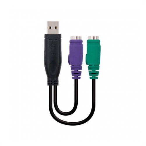 ADAPTADOR 2XPS/2-H A USB(A)-M NANOCABLE 15CM