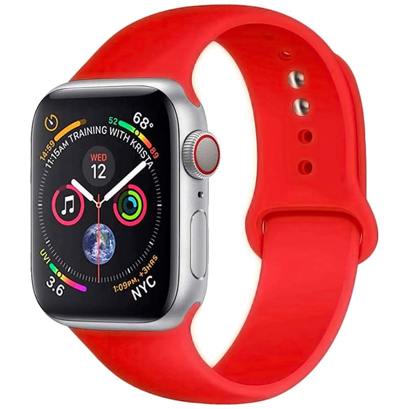 Pulseira de Silicone Apple Watch 42 | 44mm - Compatível com Apple Watch 3 | 4 | 5 | 6 | SE (Vermelho)