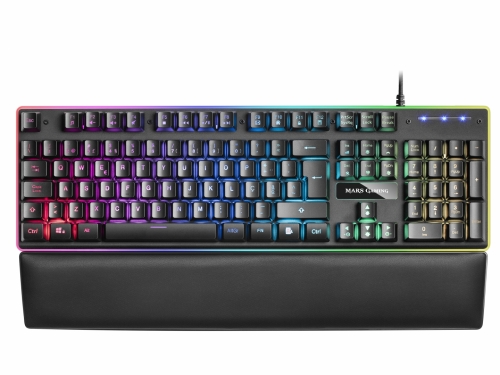 TECLADO MARSGAMING MK320 FULL RGB H-MECHANICAL, PADDED PALMREST - PT - MK320PT