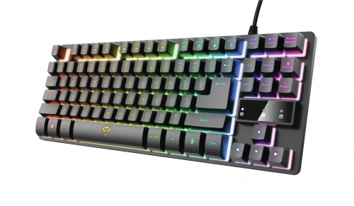 TRUST TECLADO GAMING GXT833 THADO RGB METAL COMPACT