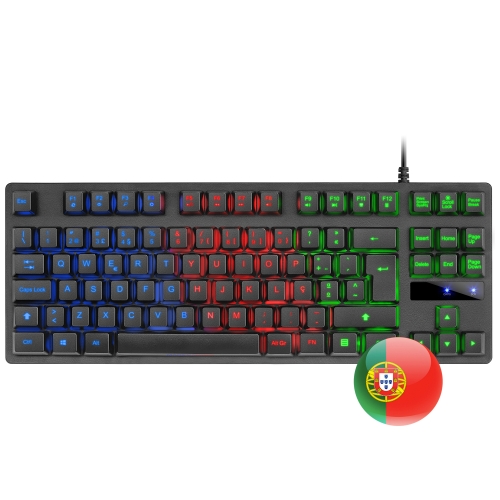 Teclado MARS GAMING MK02 TKL KEYBOARD H-MECHANICAL RED, RAINBOW RGB, BLACK, PORTUGUESE