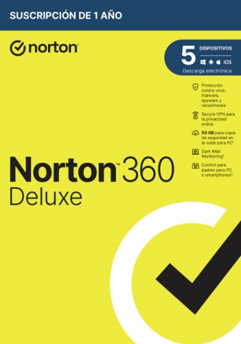 Norton 360 Deluxe 50Gb Antivirus - 1 Usuario - 5 Dispositivos - 1 Ano