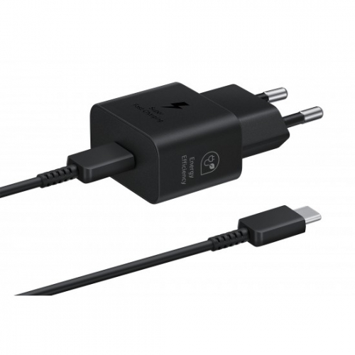 SAMSUNG QUICK CHARGER USB C 25W WITH DATA CABLE BLACK 