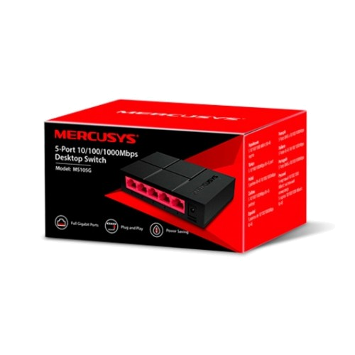 SWITCH 5 PTOS MERCUSYS 10/100/1000 MS105G 